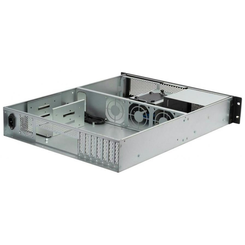 A large main feature product image of SilverStone RM23-502 2U Rackmount Case - Black