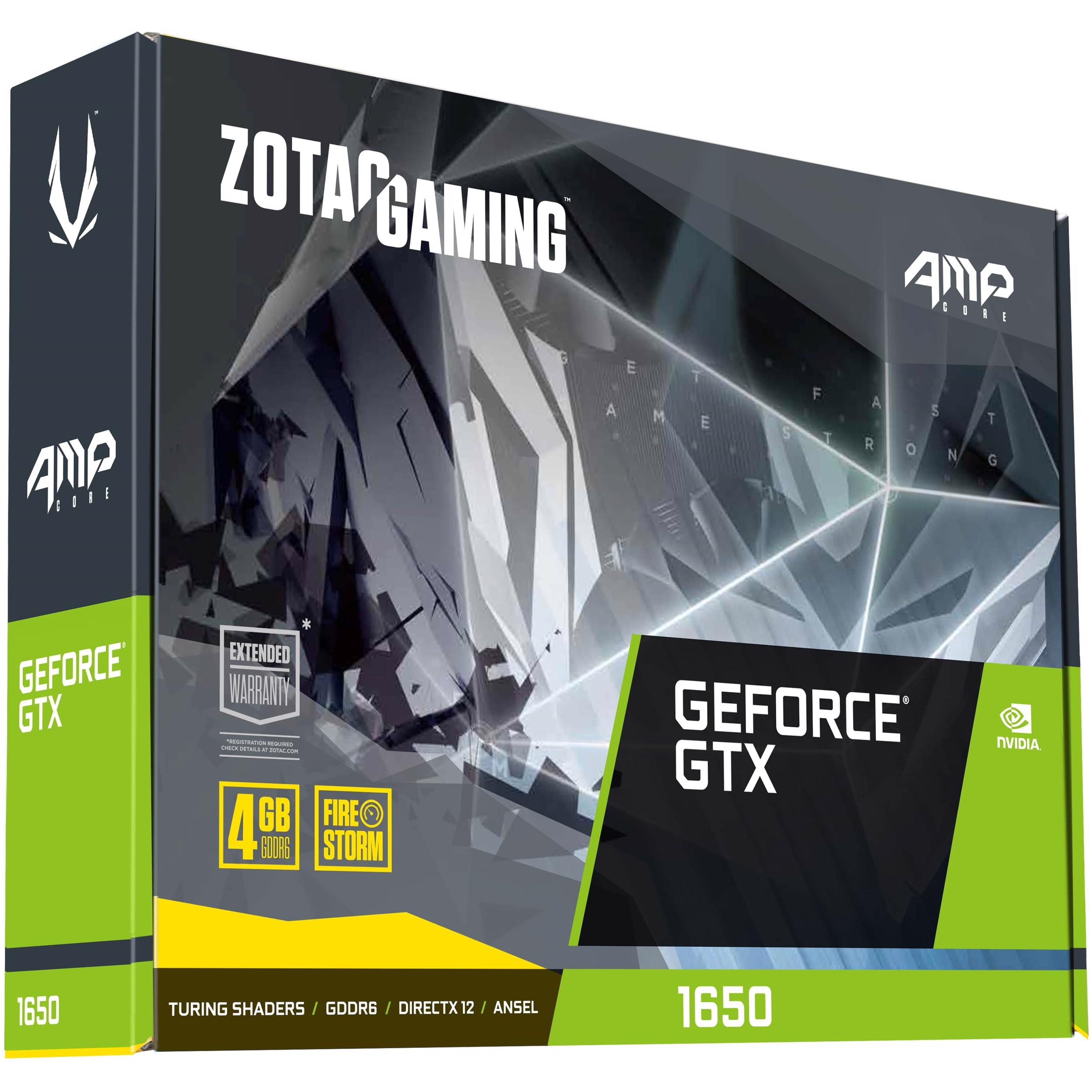 ZOTAC GAMING GeForce GTX 1650 AMP Core 4GB GDDR6 PLE Computers