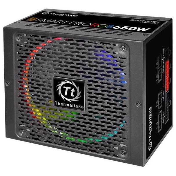 A large main feature product image of Thermaltake Smart Pro RGB - 650W Bronze ATX Modular PSU