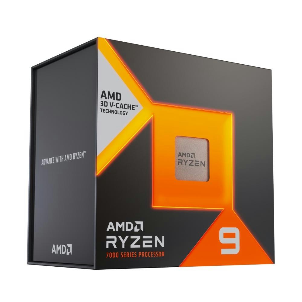 A large main feature product image of AMD Ryzen 9 7950X3D 16 Core 32 Thread Up To 5.7GHz AM5 - No HSF Retail Box