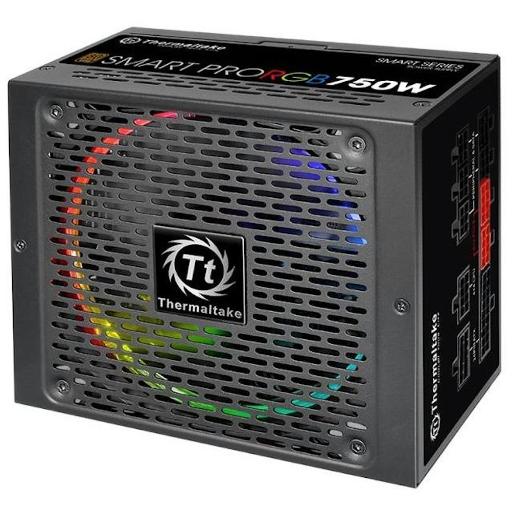 A large main feature product image of Thermaltake Smart Pro RGB - 750W 80PLUS Bronze ATX Modular PSU