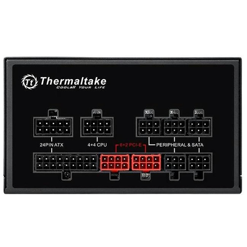 A large main feature product image of Thermaltake Smart Pro RGB - 750W 80PLUS Bronze ATX Modular PSU