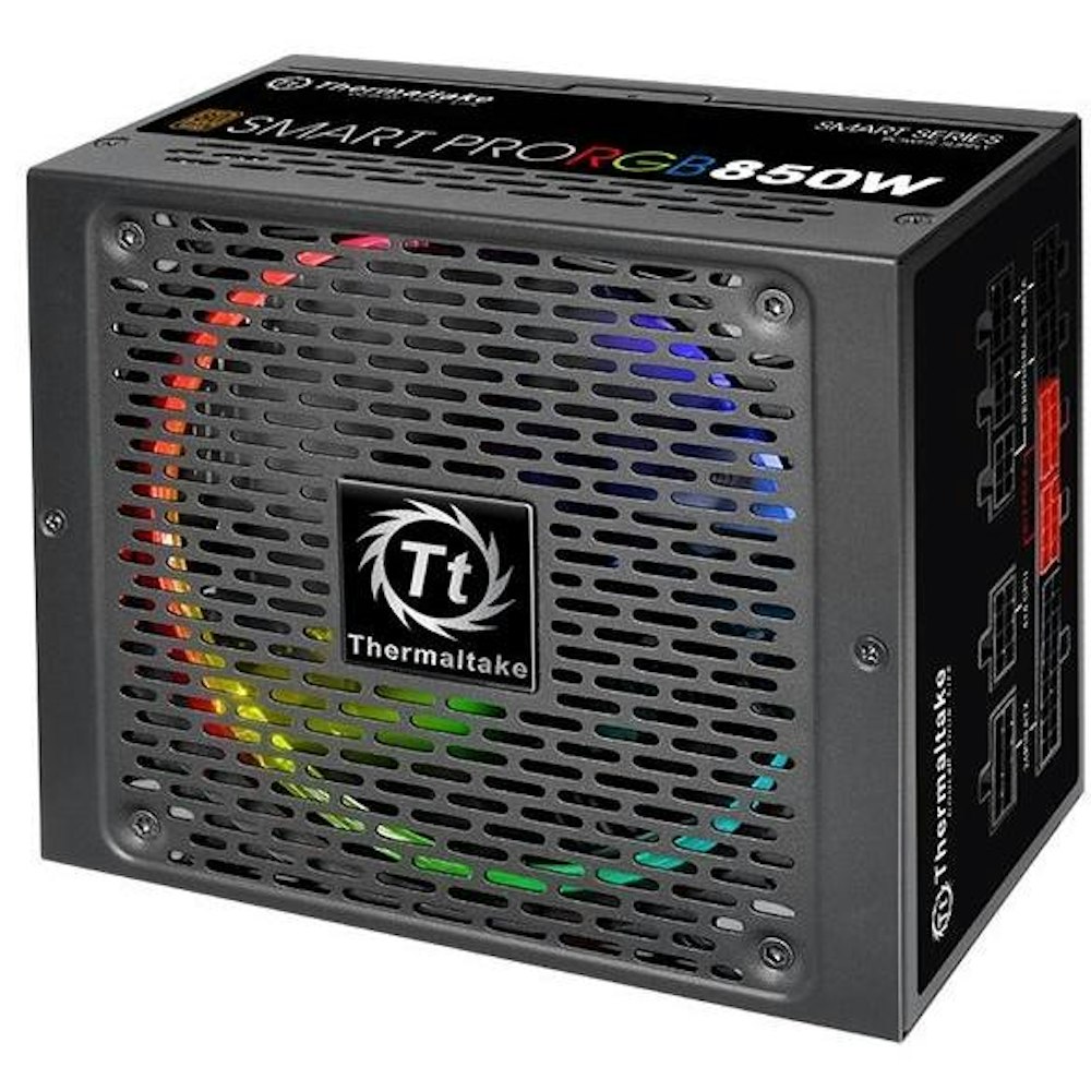 A large main feature product image of Thermaltake Smart Pro RGB - 850W 80PLUS Bronze ATX Modular PSU