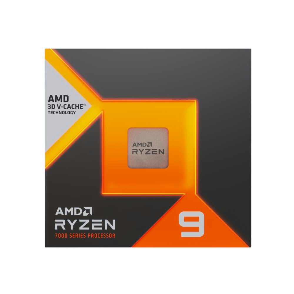 A large main feature product image of AMD Ryzen 9 7900X3D 12 Core 24 Thread Up To 5.6GHz AM5 - No HSF Retail Box
