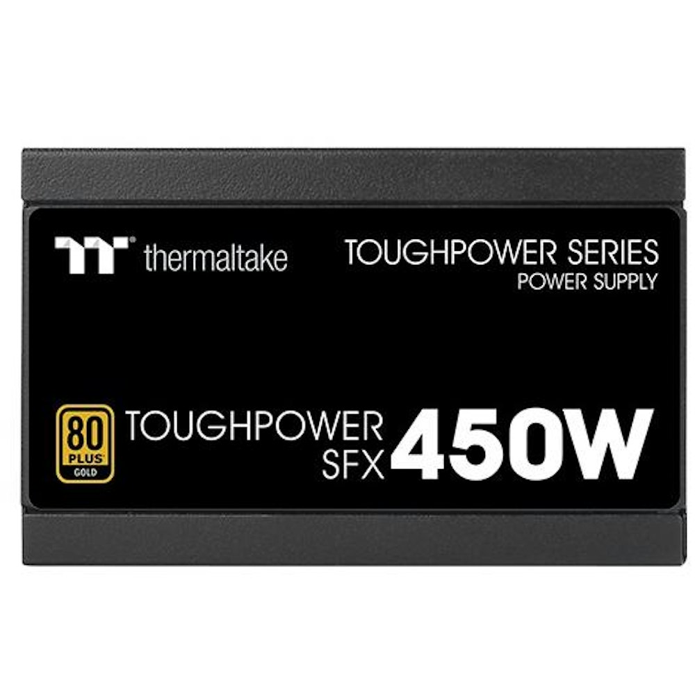 A large main feature product image of Thermaltake Toughpower SFX - 450W 80PLUS Gold SFX Modular PSU