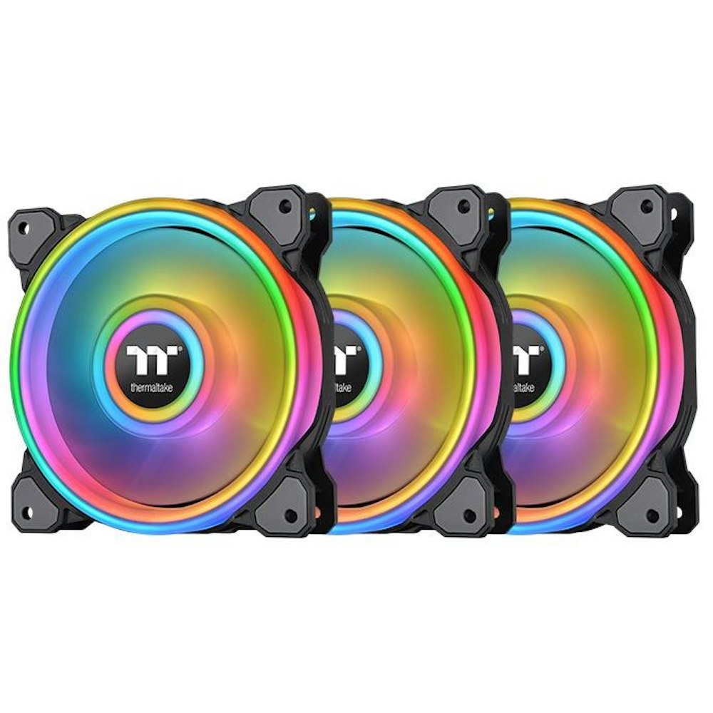 A large main feature product image of Thermaltake Riing Quad 12 RGB - 120mm Radiator Fan (3 Pack)