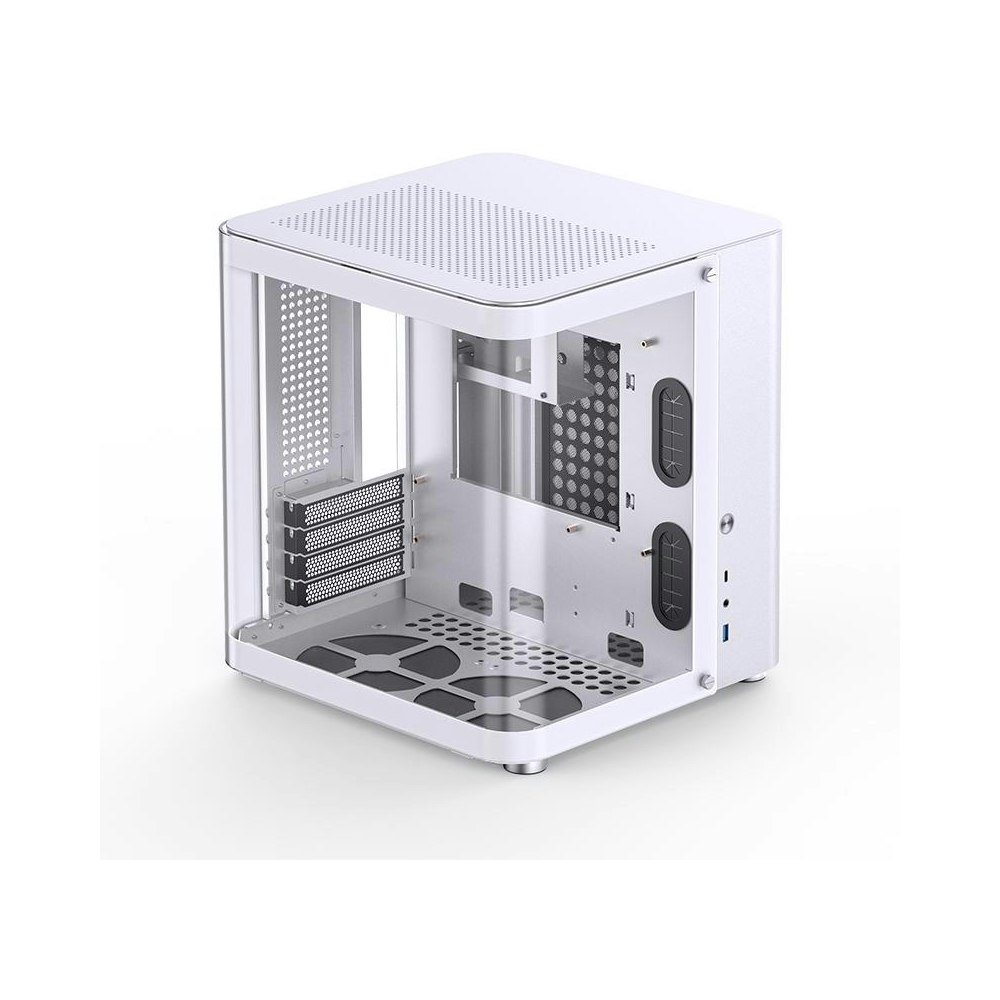 A large main feature product image of Jonsbo TK-1 Micro Tower mATX Case (White)