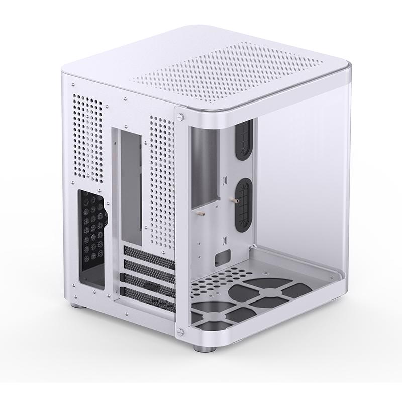 A large main feature product image of Jonsbo TK-1 Micro Tower mATX Case (White)