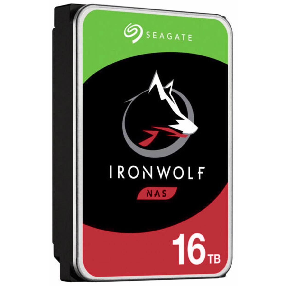 A large main feature product image of Seagate IronWolf 3.5" NAS HDD - 16TB 256MB