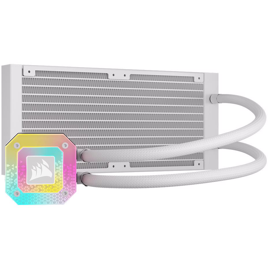 A large main feature product image of Corsair iCUE H100i ELITE CAPELLIX XT - 240mm AIO Liquid CPU Cooler (White)
