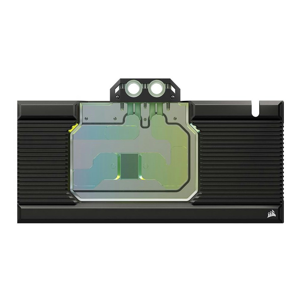 A large main feature product image of Corsair Hydro X Series XG7 RGB (4090 TRIO) GPU Water Block