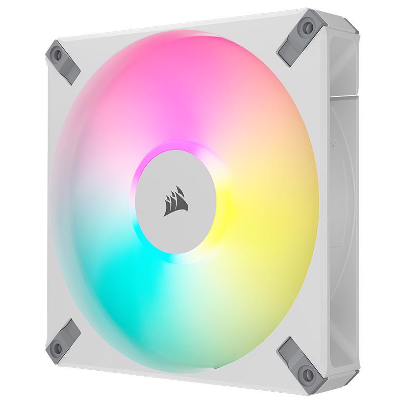 A large main feature product image of Corsair iCUE AF140 RGB ELITE - 140mm PWM Fan (White)