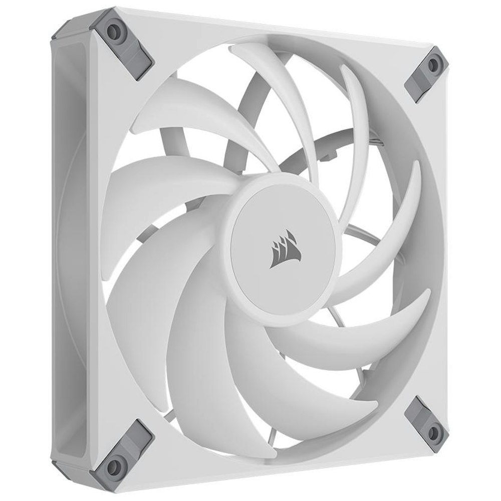 A large main feature product image of Corsair iCUE AF140 RGB ELITE 140mm PWM Dual Fan Kit - White