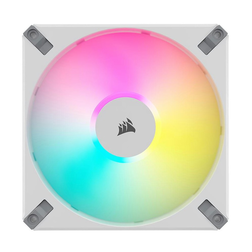 A large main feature product image of Corsair iCUE AF140 RGB ELITE - 140mm PWM Fan 2-Pack (White)