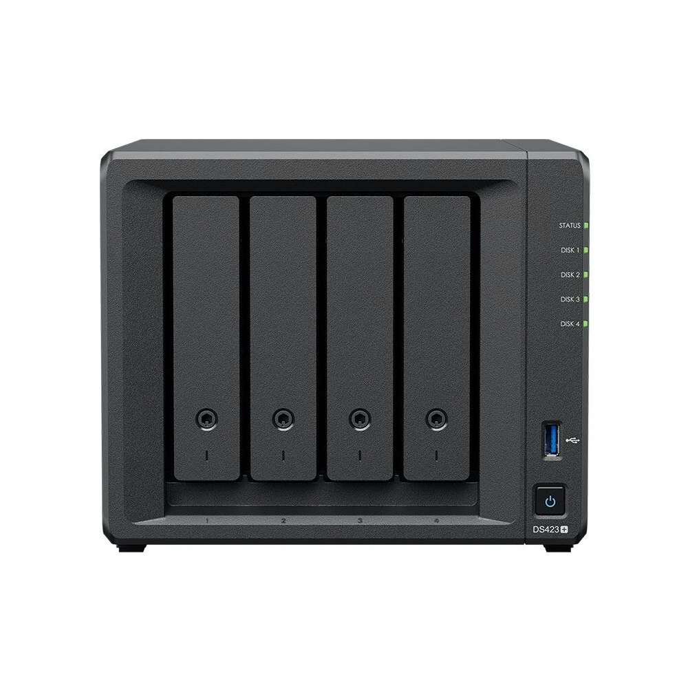 A large main feature product image of Synology Diskstation DS423+ Celeron Quad Core 4 Bay NAS Enclosure