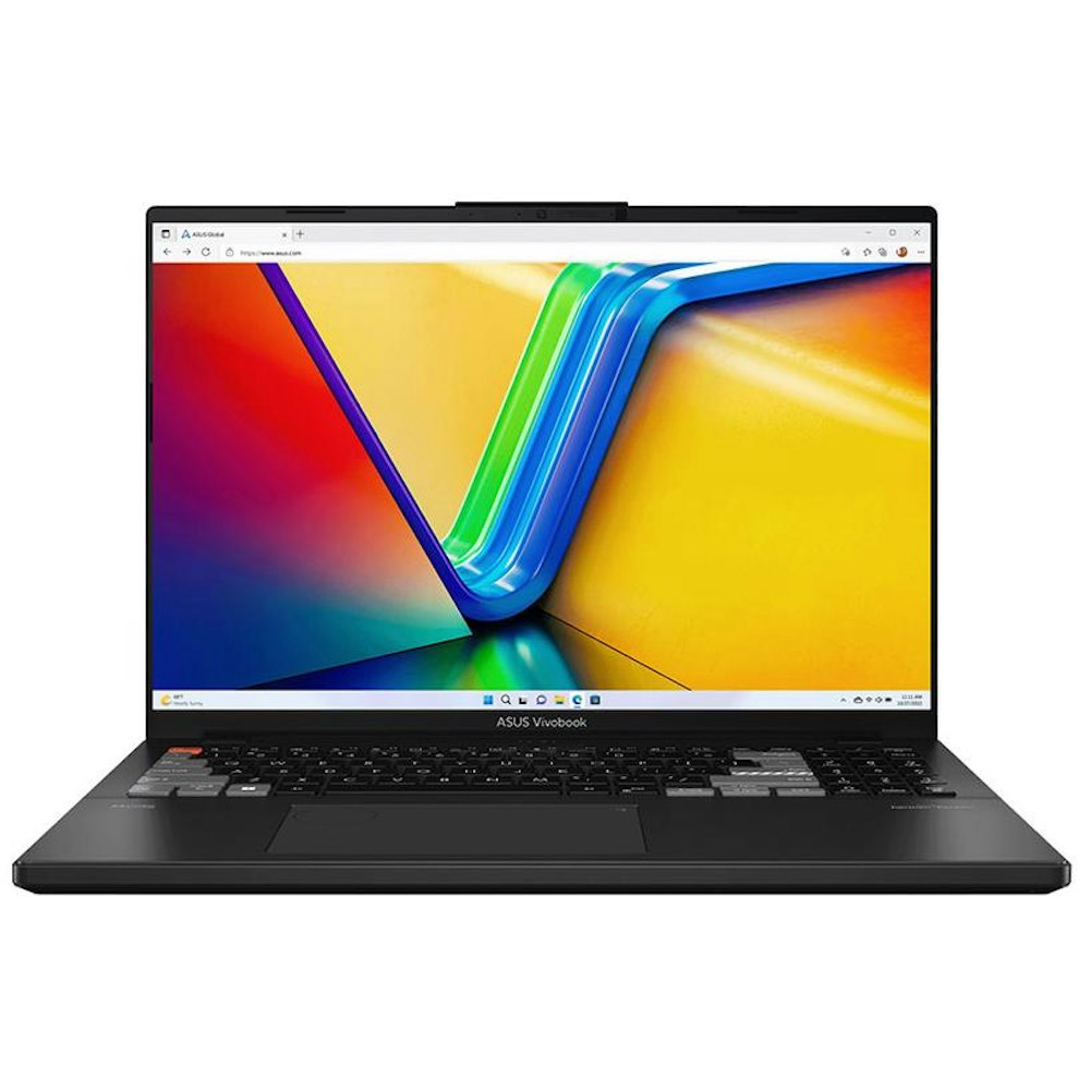 A large main feature product image of ASUS Vivobook Pro 16X (K6604) - 16" OLED, 13th Gen i9, RTX 4060, 32GB/1TB - Win 11 Pro Notebook