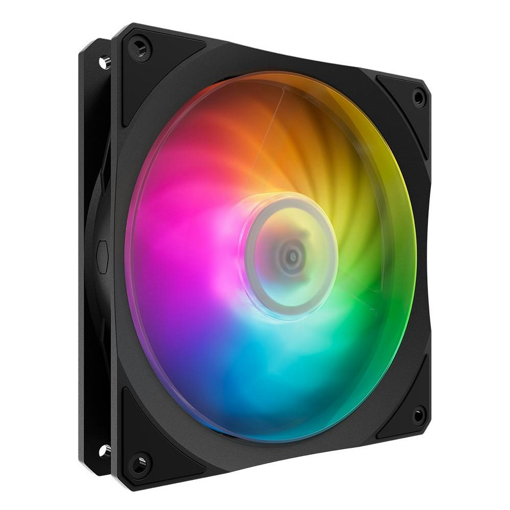 A large main feature product image of Cooler Master Mobius 140P ARGB Case Fan