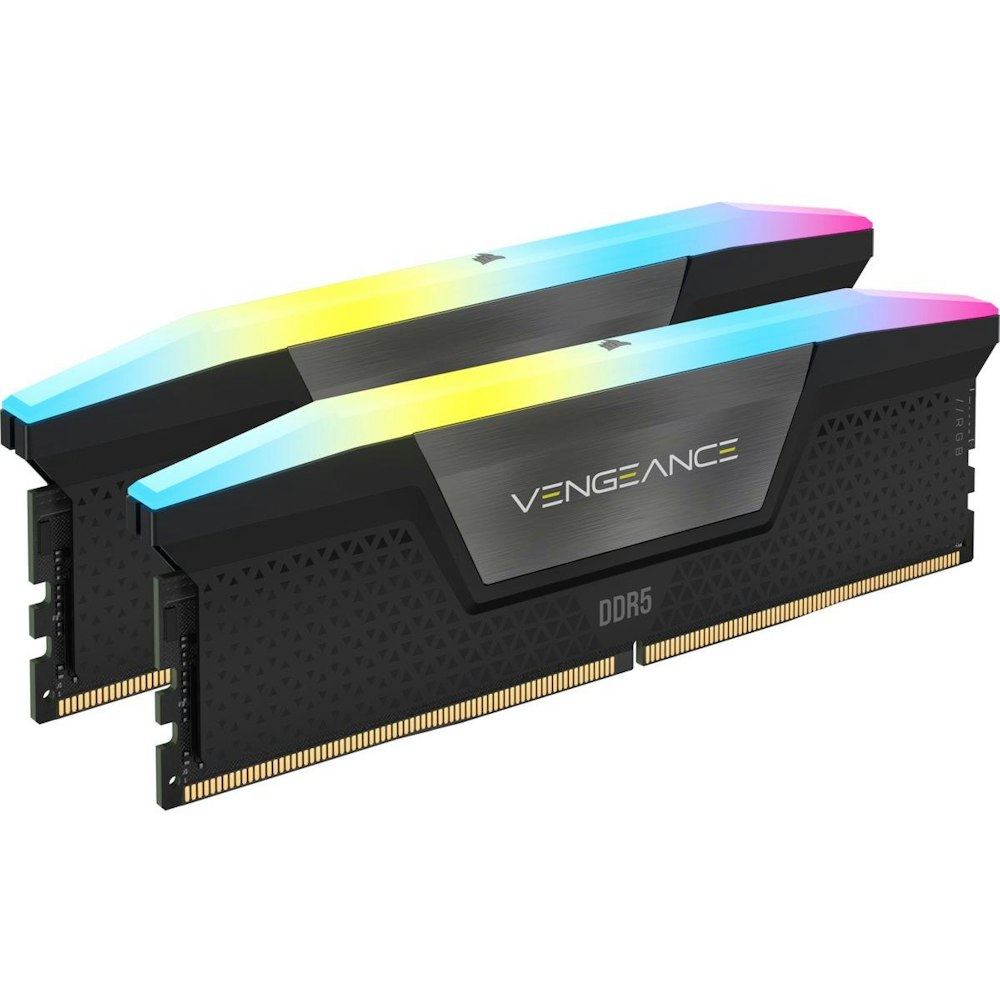 A large main feature product image of Corsair 48GB Kit (2x24GB) DDR5 Vengeance RGB C40 7000MT/s - Black
