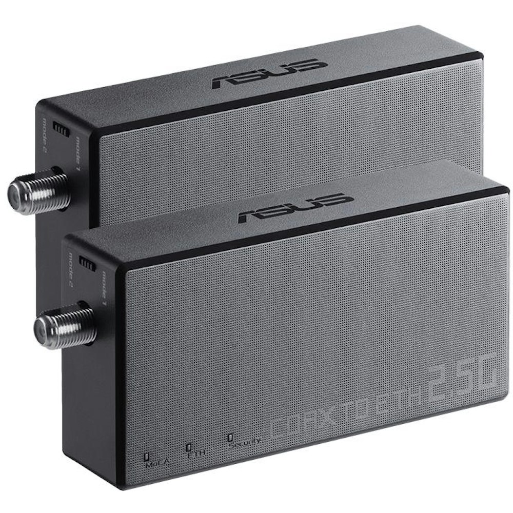 A large main feature product image of ASUS MA-25 Coax to Ethernet Adapter - 2 Pack