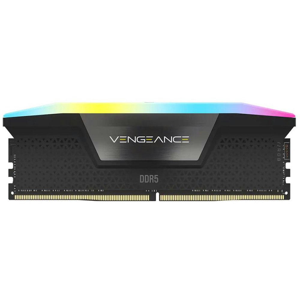 A large main feature product image of Corsair 32GB Kit (2x16GB) DDR5 Vengeance RGB C40 5600MT/s - Black