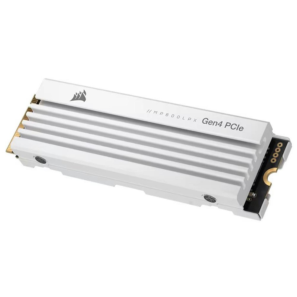 A large main feature product image of Corsair MP600 PRO LPX PCIe Gen4 NVMe M.2 SSD - 1TB White