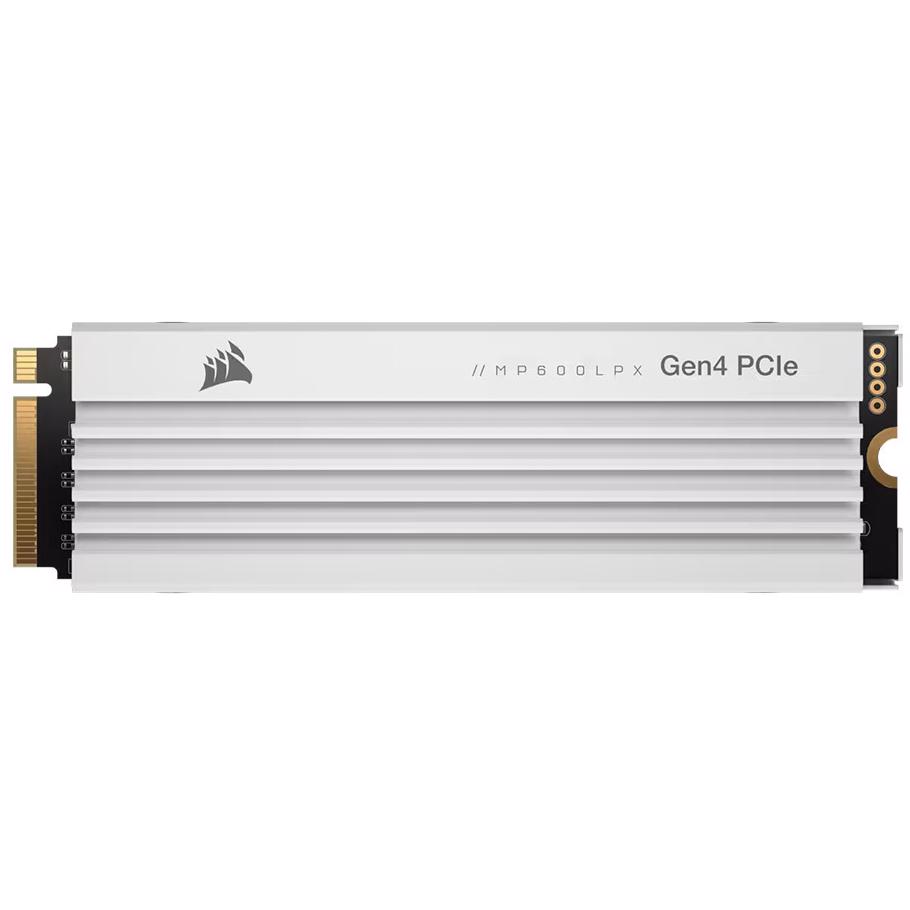 A large main feature product image of Corsair MP600 PRO LPX PCIe Gen4 NVMe M.2 SSD - 1TB (White)