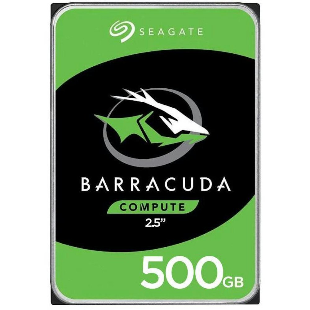 A large main feature product image of Seagate BarraCuda 2.5" Notebook HDD - 500GB 128MB