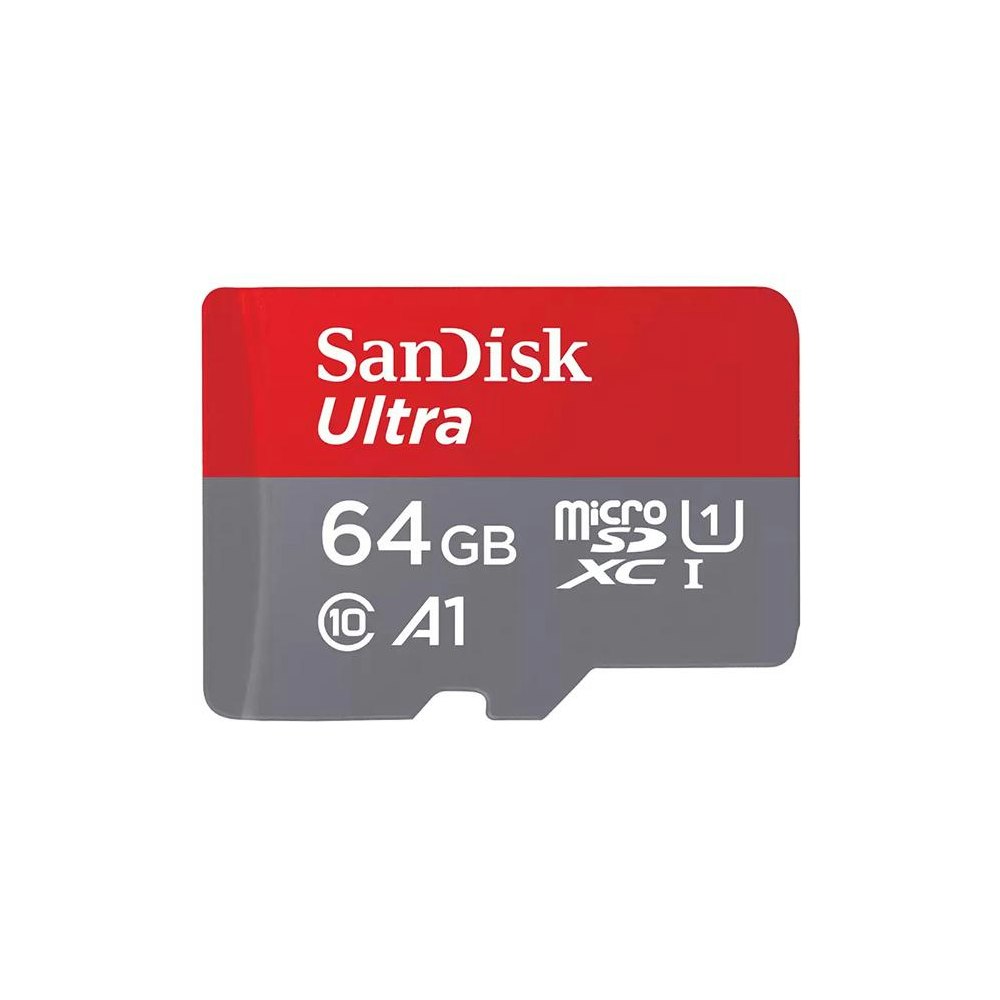 A large main feature product image of SanDisk Ultra 64GB UHS-I MicroSDXC Card