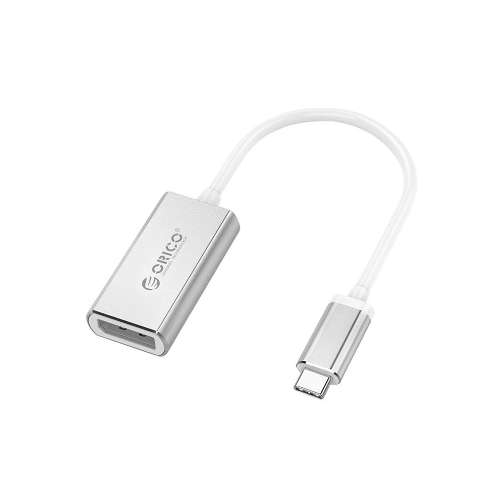 A large main feature product image of ORICO DisplayPort to USB-C Adapter