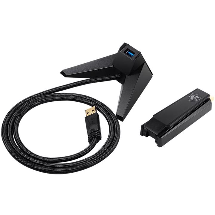 A large main feature product image of MSI GUAX18 AX1800 Dual-Band Wireless USB Adapter