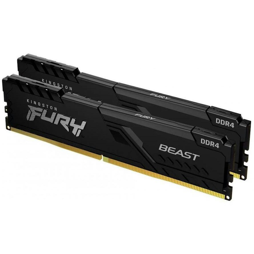 A large main feature product image of Kingston 64GB Kit (2x32GB) DDR4 Fury Beast C18 3600MHz - Black