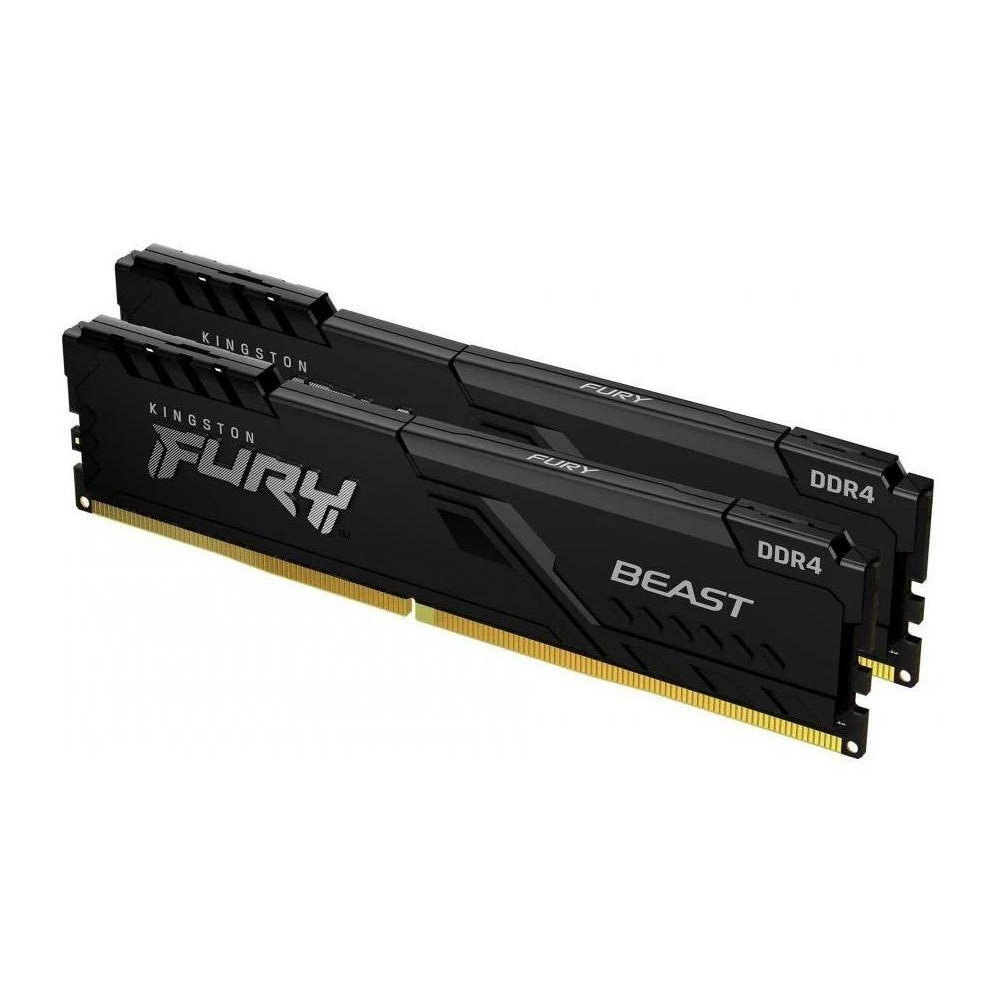 A large main feature product image of Kingston 64GB Kit (2x32GB) DDR4 Fury Beast C18 3600MHz - Black