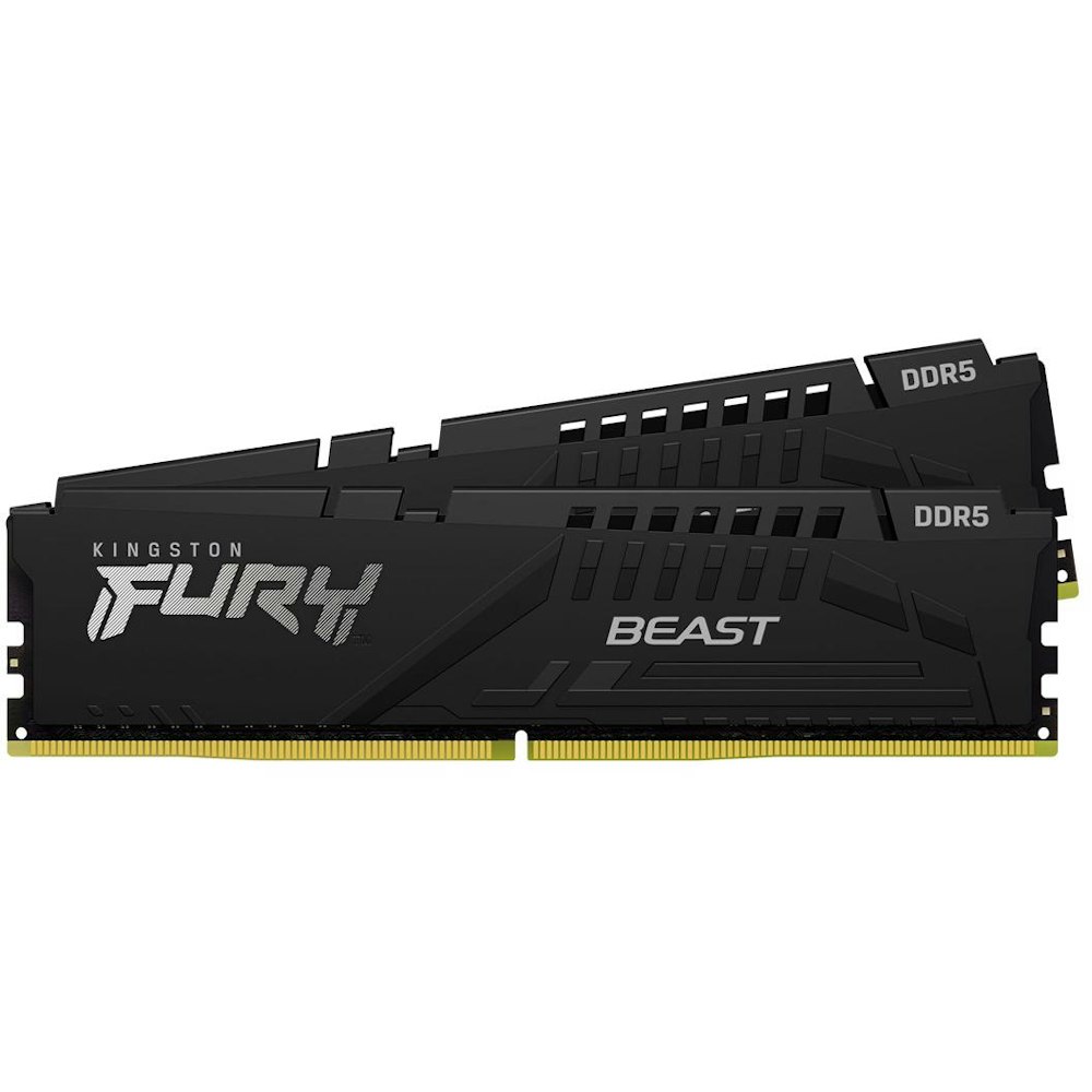 A large main feature product image of Kingston 16GB Kit (2x8GB) DDR5 Fury Beast AMD EXPO C36 6000MHz - Black 