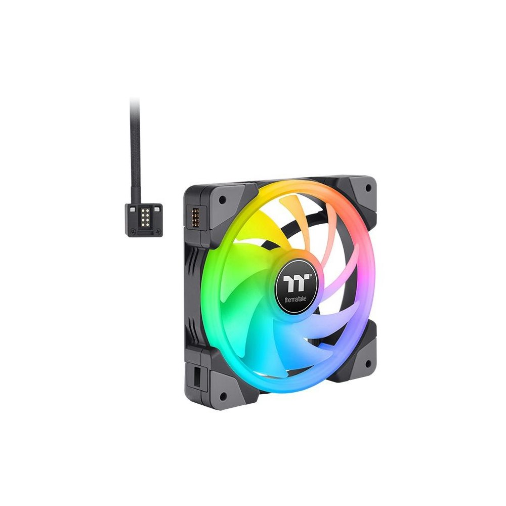 A large main feature product image of Thermaltake SWAFAN EX12 RGB 3-Pack PWM Fan 120mm - Black