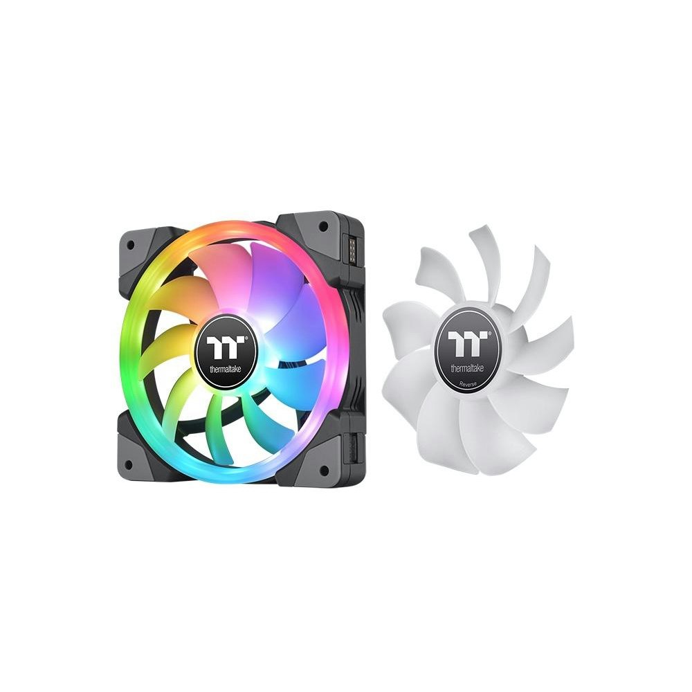 A large main feature product image of Thermaltake SWAFAN EX12 RGB 3-Pack PWM Fan 120mm - Black