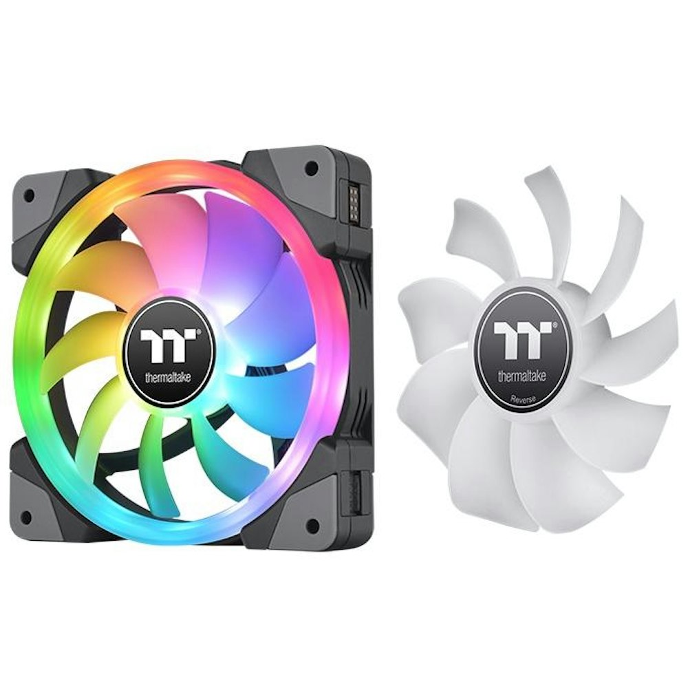 A large main feature product image of Thermaltake SWAFAN EX14 RGB 3-Pack PWM Fan 140mm - Black