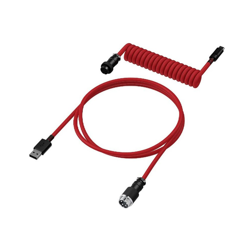 A large main feature product image of HyperX Coiled Cable - Red