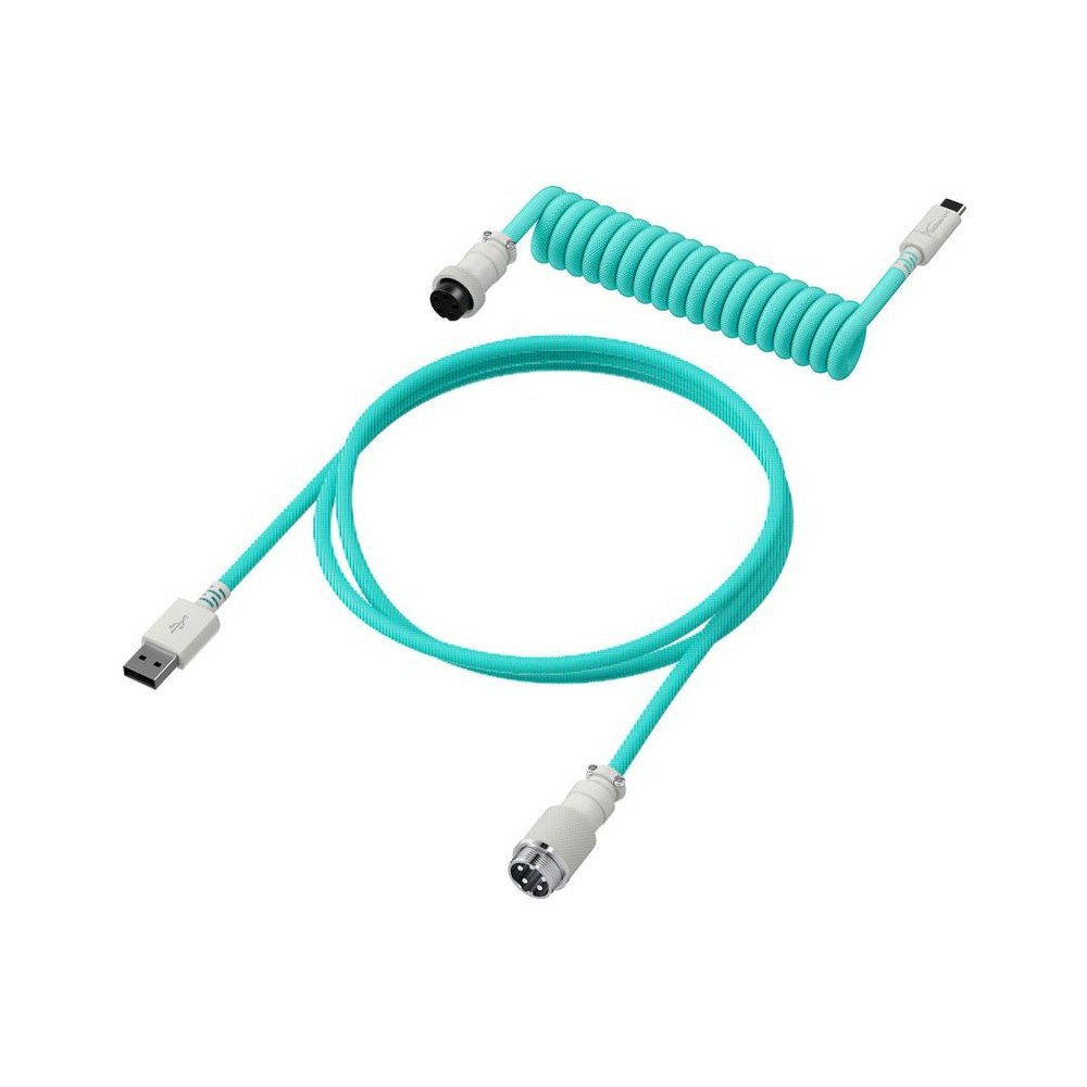 A large main feature product image of HyperX Coiled Cable - Light Green
