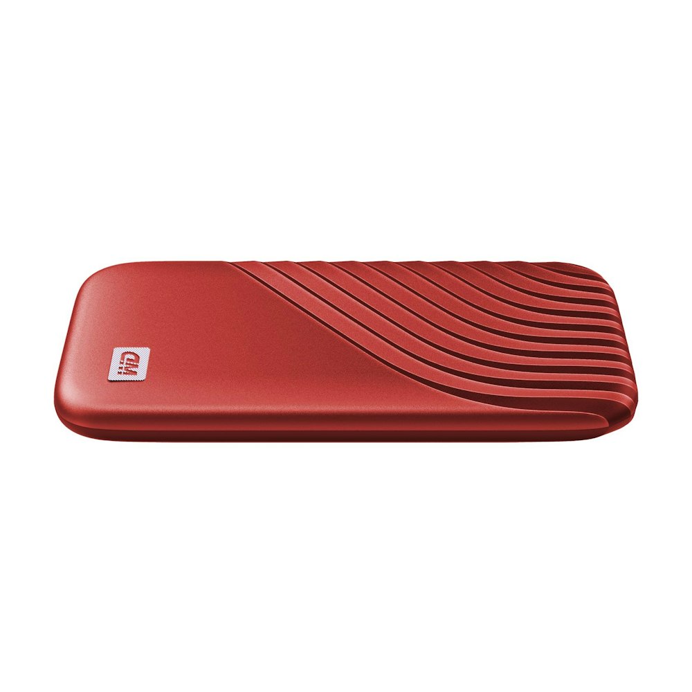 A large main feature product image of WD My Passport Portable SSD - 1TB  Red