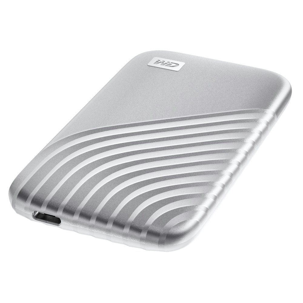 A large main feature product image of WD My Passport Portable SSD - 1TB Silver