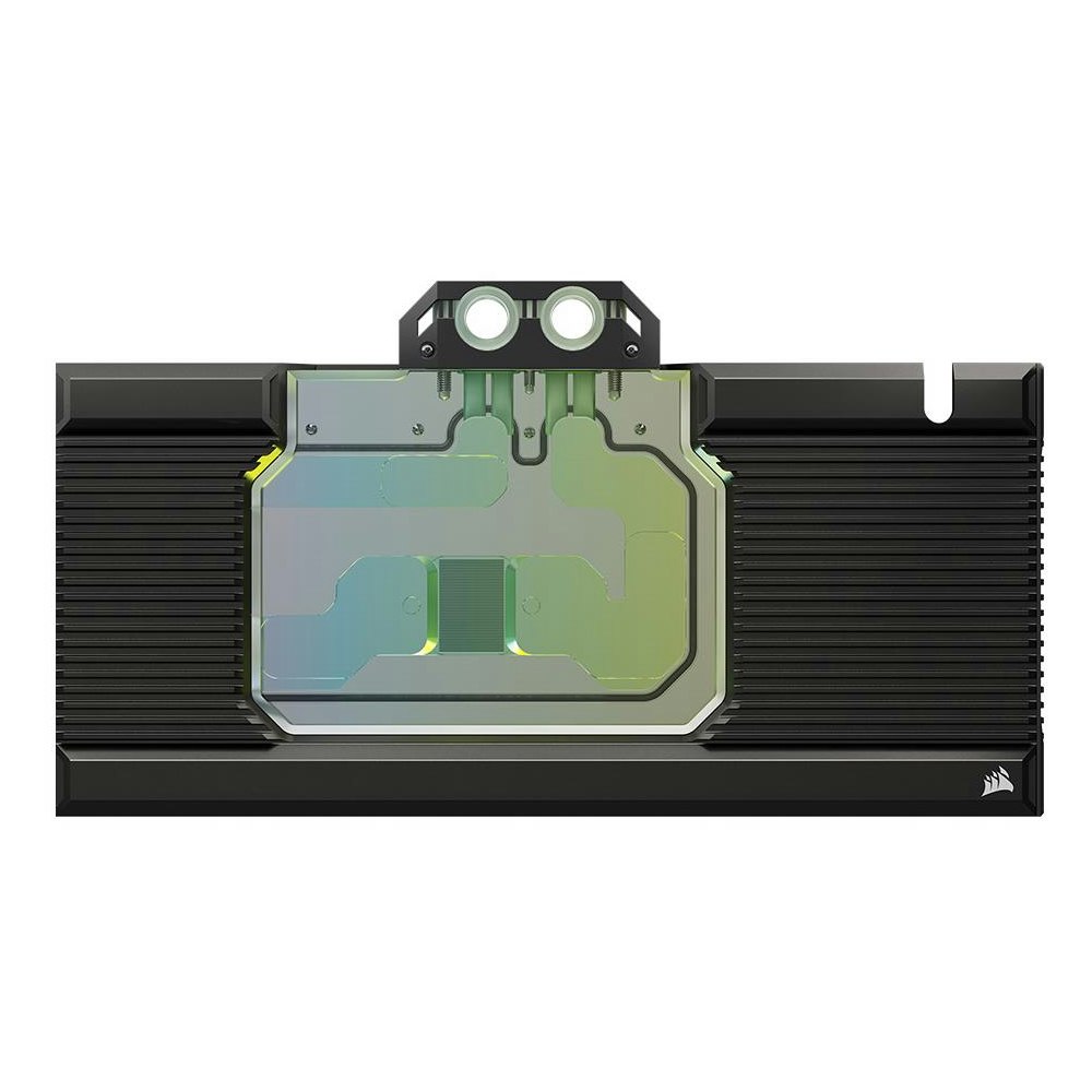A large main feature product image of Corsair Hydro X Series XG7 RGB 40-SERIES GPU Water Block (4080 SUPRIM/TRIO)
