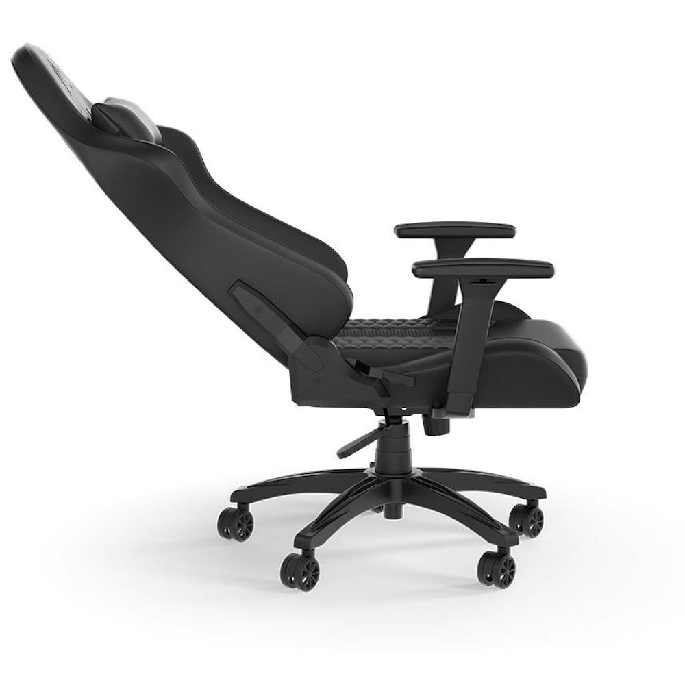 A large main feature product image of Corsair TC100 RELAXED Gaming Chair - Leatherette Black/Black
