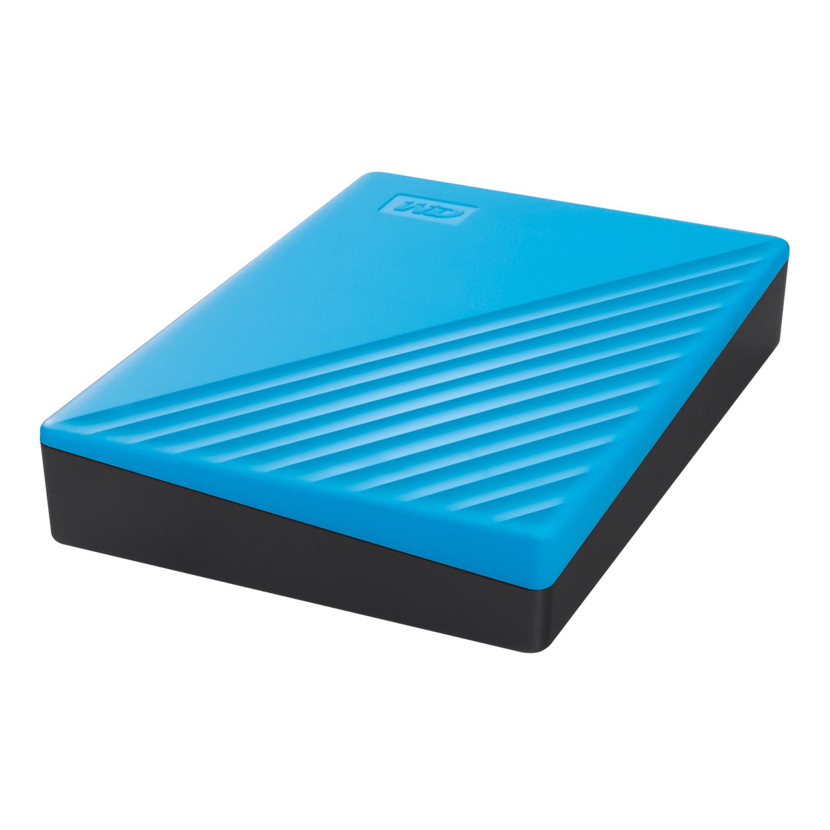 A large main feature product image of WD My Passport Portable HDD - 4TB Blue