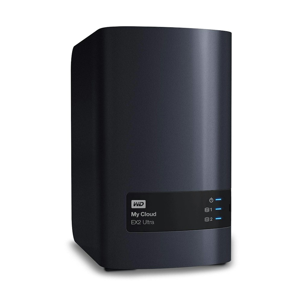 A large main feature product image of WD My Cloud Expert EX2 Ultra 12TB 2 Bay NAS Enclosure