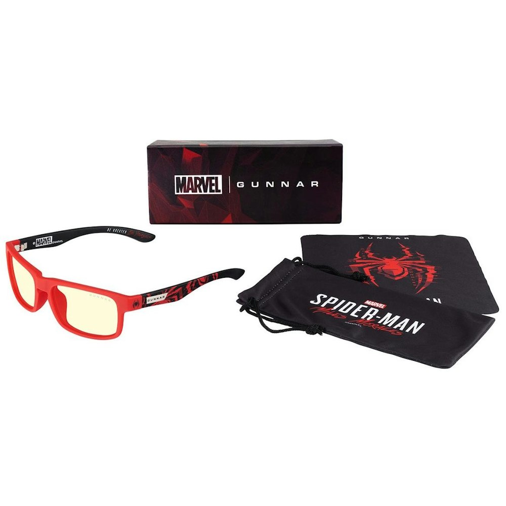 A large main feature product image of Gunnar Enigma - Spider-Man Miles Morales Edition - Amber Lens Indoor Digital Eyewear
