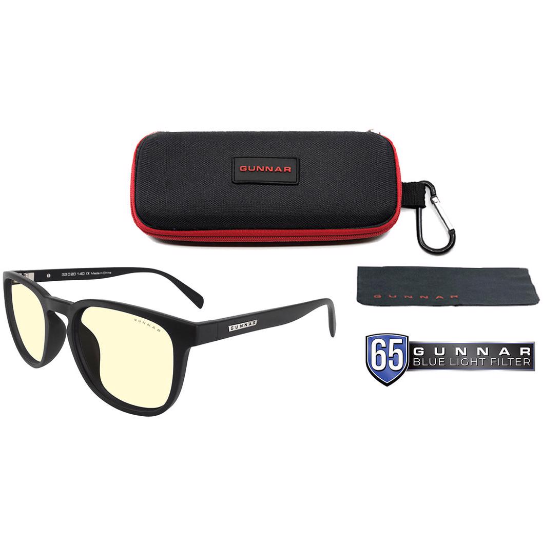 A large main feature product image of Gunnar Oakland - Onyx Frame, Amber Lens Indoor Digital Eyewear