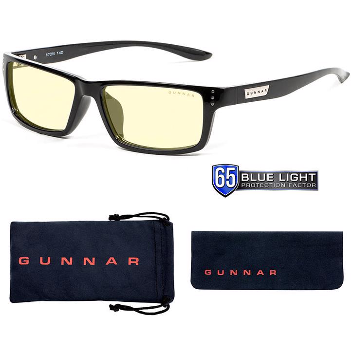 A large main feature product image of Gunnar Riot - Onyx Frame, Amber Lens Indoor Digital Eyewear