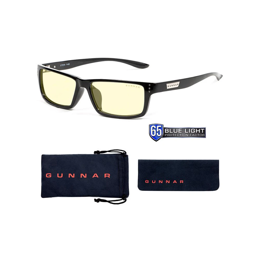 A large main feature product image of Gunnar Riot - Onyx Frame, Amber Lens Indoor Digital Eyewear