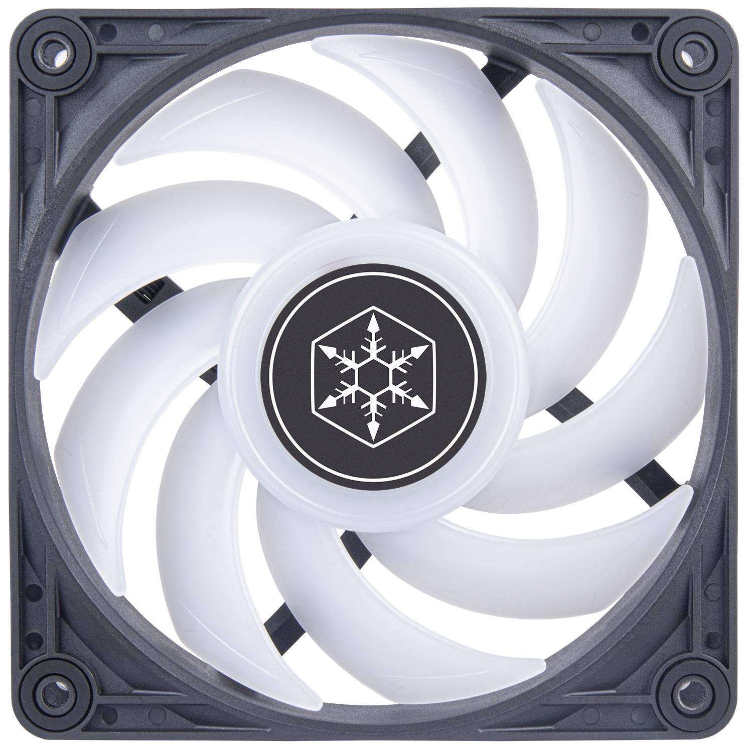 A large main feature product image of SilverStone VISTA 120 ARGB 120mm PWM Cooling Fan