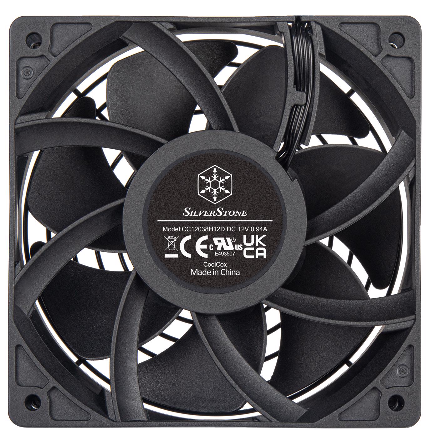 A large main feature product image of SilverStone FHS 120X High Performance 120mm PWM Industrial Cooling Fan